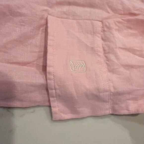 Vineyard Vines NWT Linen Relaxed Button Down Women's 10 Pink Preppy Minimalist - Picture 7 of 7